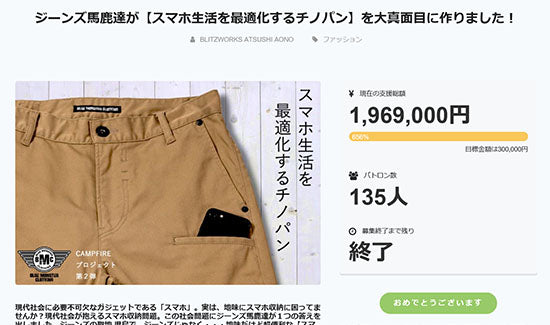 クラウドファンディング終了しました!!