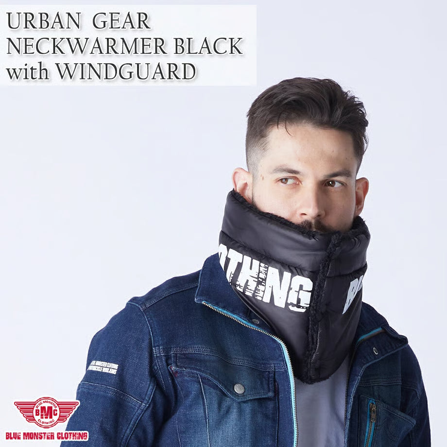 「完全防風」「発熱保温」BMCライダーネックウォーマー / URBAN  GEAR NECKWARMER BLACK with WINDGUARD / WNW78G