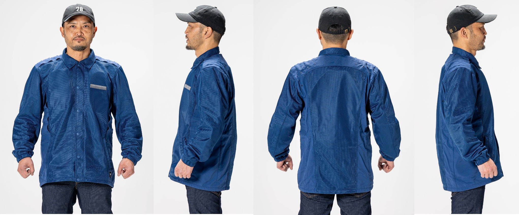 k*3様 BLUE MONSTER CLOTHING 空冷式コーチジャケット エアインテーク化』で全方位360°走行風取り込み【空冷式コーチ