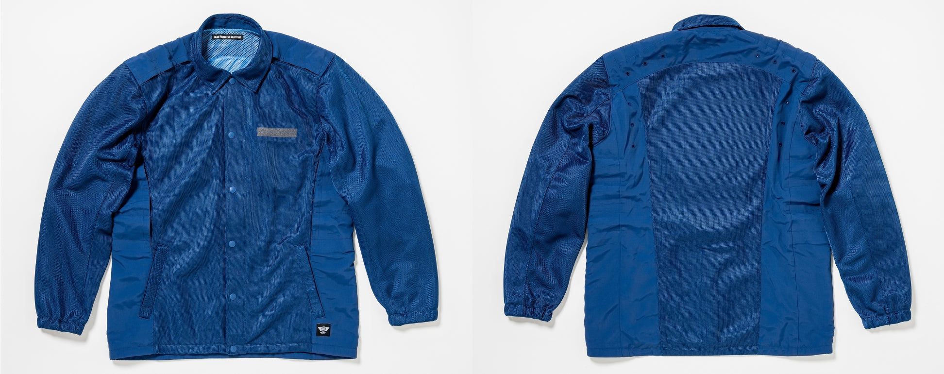 BLUE MONSTER CLOTHING 空冷式コーチジャケット エアインテーク化』で全方位360°走行風取り込み【空冷式コーチ