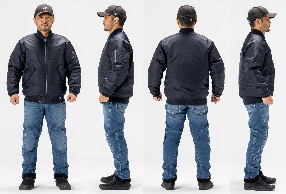 （第一期先行予約/10月13日まで）【着るコタツ】が冬のバイクライフを変える！「MAX+60℃」電熱シート搭載 ネオクラッシック防風電熱アウター【電熱MA-1】が遂に完成！