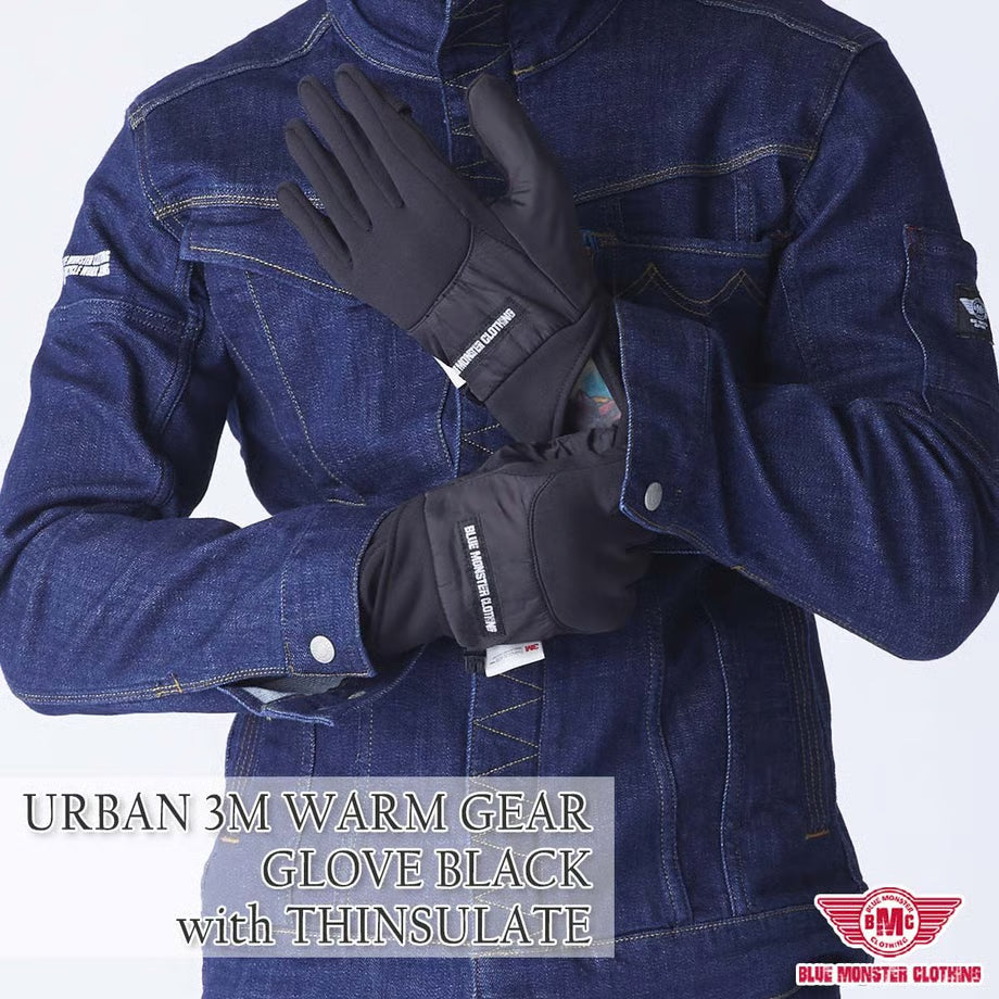 【時計が見れる】「3M発熱」「生スマホタッチ」BMCスマートグローブ（手袋） / URBAN 3M WARM GEAR GLOVE BLACK with THINSULATE / WG3M78