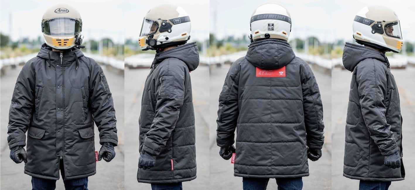 Colemanコラボ【着るテント】防風防寒バイク用アウターが完成！