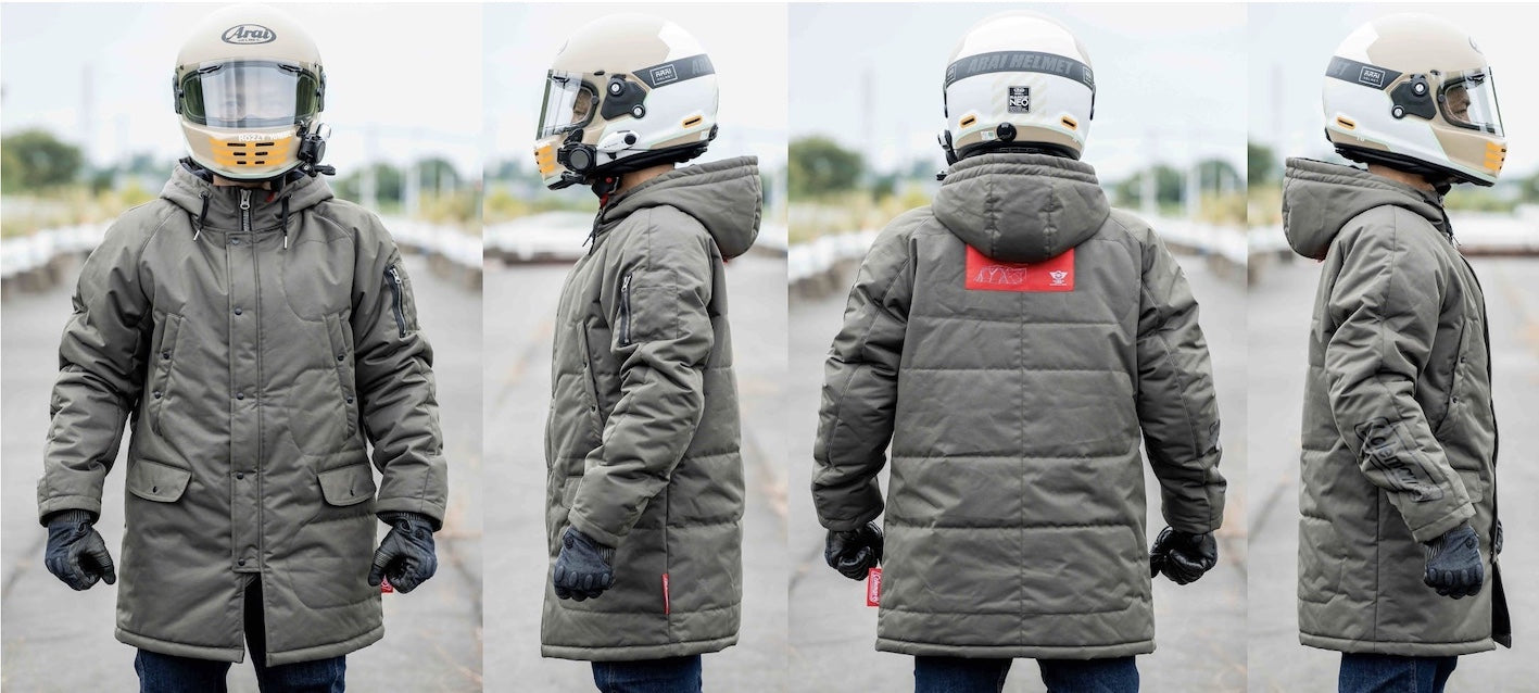 Colemanコラボ【着るテント】防風防寒バイク用アウターが完成！