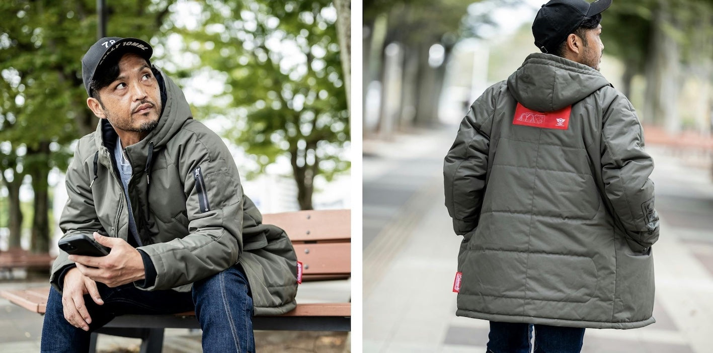 Colemanコラボ 着るテント 防風防寒バイク用アウター | BLUE MONSTER