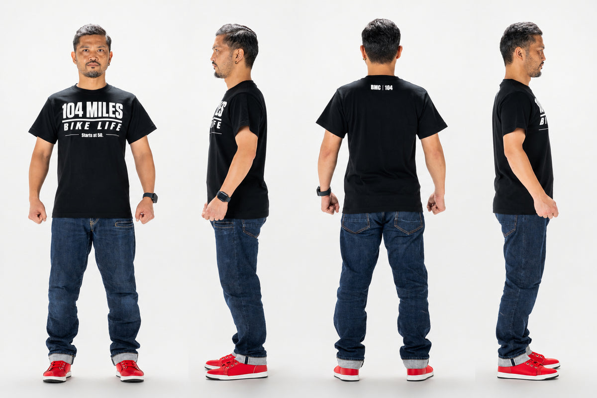 （EC限定アイテム）人気バイクYouTuber「モトラボ104」× BMC コラボT-Shirts 第一弾
