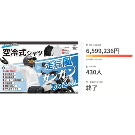 夏を最適化！『走行風を取り込む』ライダー専用【空冷式シャツ】が完成！ / BM-MSL2402C-001(ブラック),018(ホワイト)