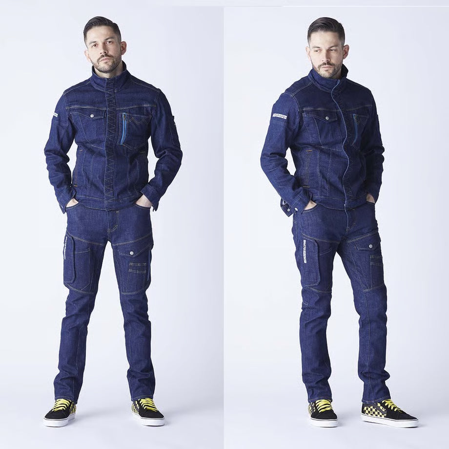 最新作業服 ストレッチデニム カーゴパンツ タイトフィット/ BMC EAST URBAN CARGO TIGHT TAPERED RINSE & MID USED / C1008W