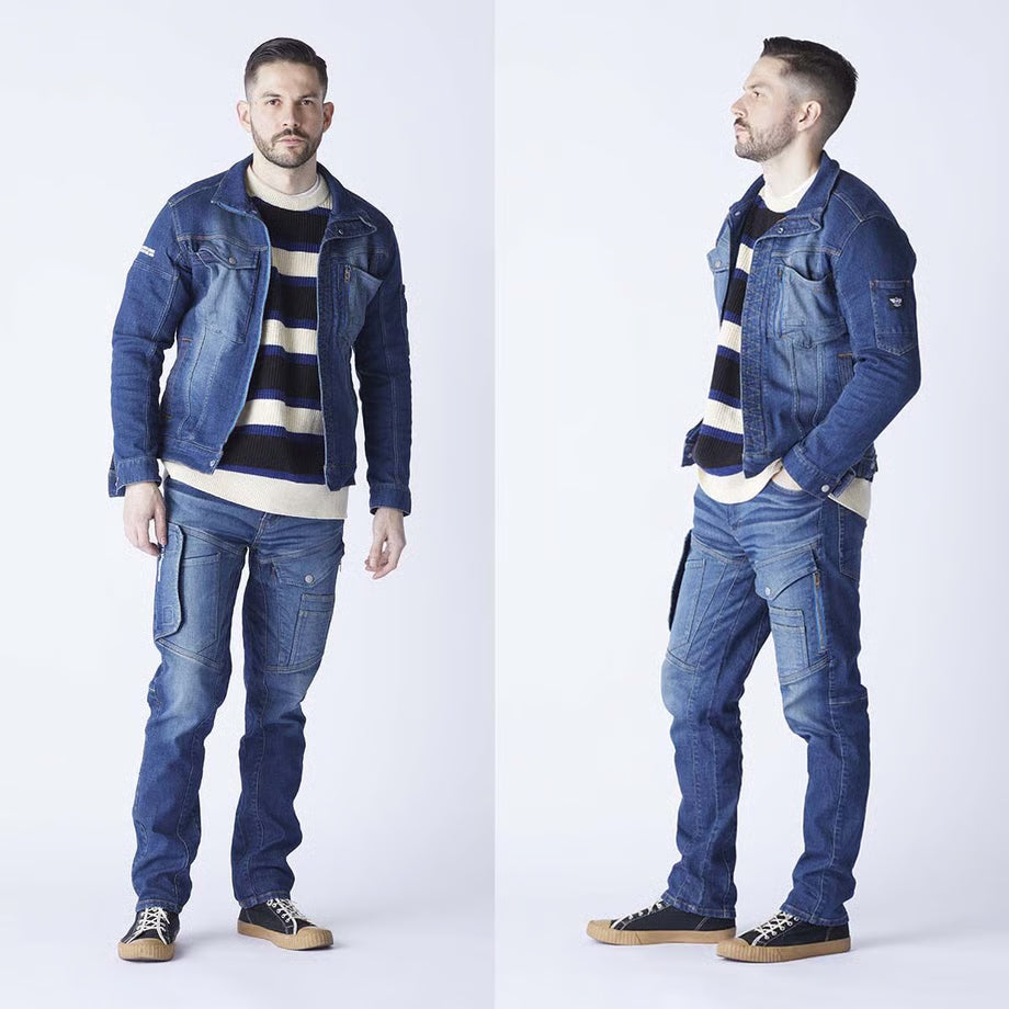 最新作業服 ストレッチデニム カーゴパンツ タイトフィット/ BMC EAST URBAN CARGO TIGHT TAPERED RINSE & MID USED / C1008W
