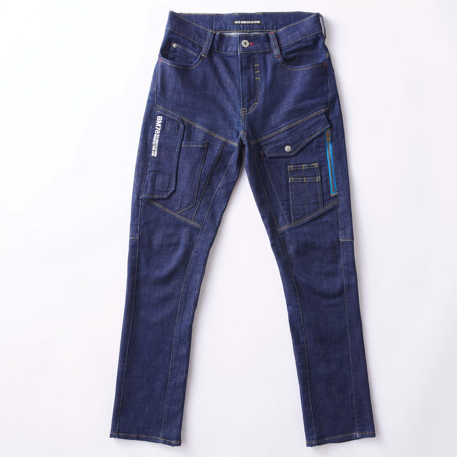 最新作業服 ストレッチデニム カーゴパンツ タイトフィット/ BMC EAST URBAN CARGO TIGHT TAPERED RINSE & MID USED / C1008W