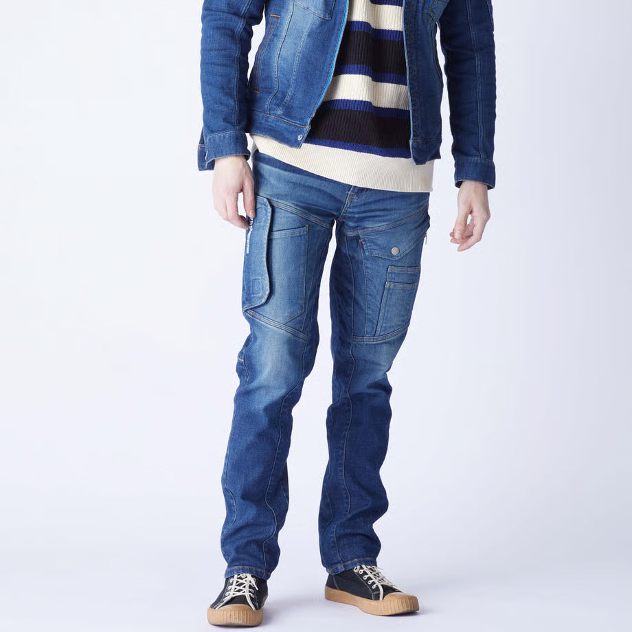 最新作業服 ストレッチデニム カーゴパンツ タイトフィット/ BMC EAST URBAN CARGO TIGHT TAPERED RINSE & MID USED / C1008W