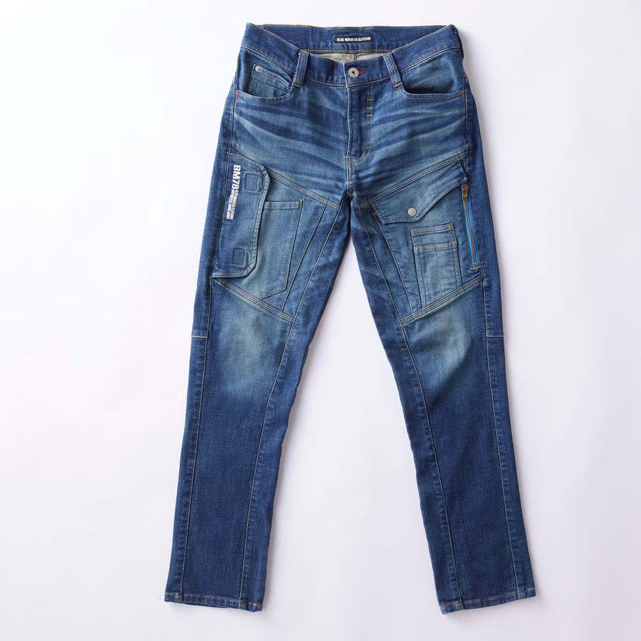 最新作業服 ストレッチデニム カーゴパンツ タイトフィット/ BMC EAST URBAN CARGO TIGHT TAPERED RINSE & MID USED / C1008W