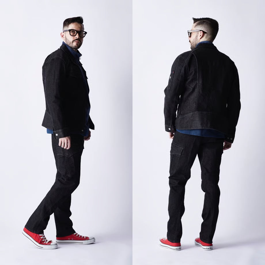 （立体構造）作業服 ストレッチデニム ライダージャケット レギュラーフィット/ BMC GT78-XX JACKET BLACK / U03GT
