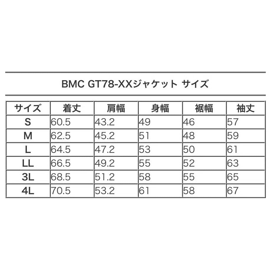 （立体構造）作業服 ストレッチデニム ライダージャケット レギュラーフィット/ BMC GT78-XX JACKET BLACK / U03GT