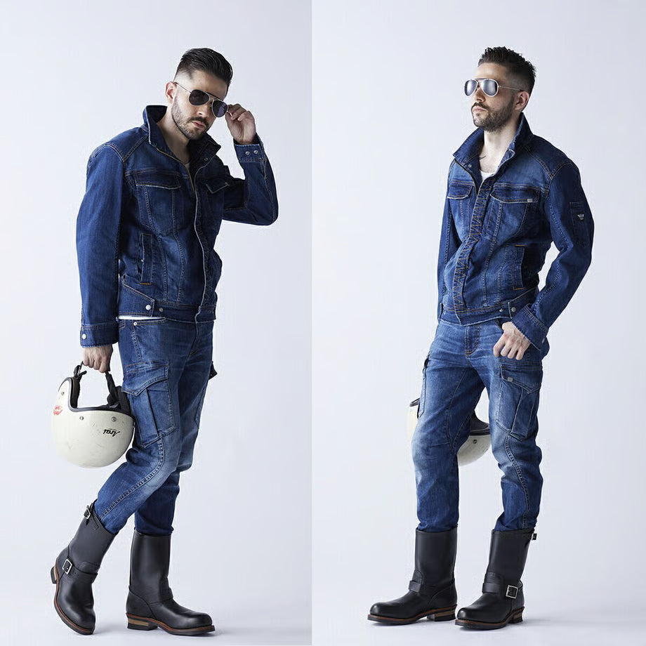 （立体構造）作業服 ストレッチデニム ライダージャケット レギュラーフィット/ BMC GT78-XX JACKET INDIGO DARK / U03GT