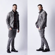 作業服 ストレッチデニム カーゴパンツ レギュラーフィット/ BMC MILITARY CARGO REBEL BLACK & MIDNIGHT / C78W