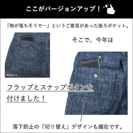 （サマーパンツ）スマホ専用ポケット シャンブレー イージーパンツ /  BMC  RUSH EASY PANTS RINSE /R78E1