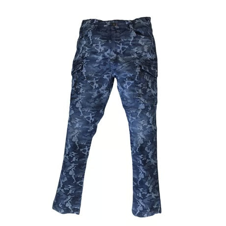 （限定：国内加工）作業服 ストレッチデニム カーゴパンツ タイトフィット/ BMC  Re CAMO URBAN CARGO CAMO BLACK& CAMO BLUE / C88W