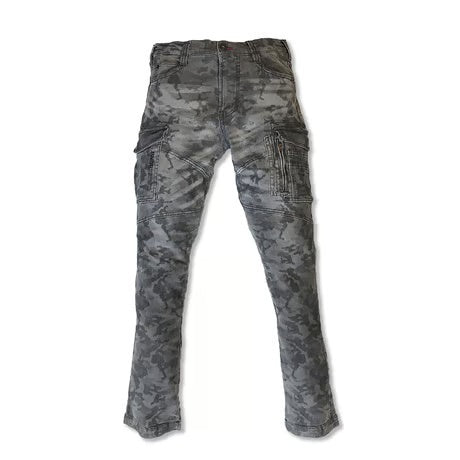 （限定：国内加工）作業服 ストレッチデニム カーゴパンツ タイトフィット/ BMC  Re CAMO URBAN CARGO CAMO BLACK& CAMO BLUE / C88W