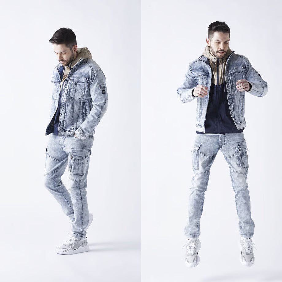 作業服 ストレッチデニム カーゴパンツ タイトフィット/ BMC URBAN CARGO PANTS VOLCANO & OCEAN / C88W