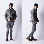 作業服 ストレッチデニム カーゴパンツ タイトフィット/ BMC URBAN CARGO REBEL BLACK & MIDNIGHT / C88W