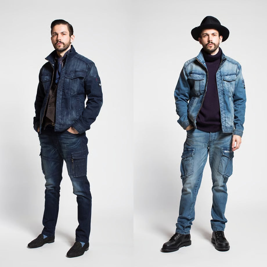作業服 ストレッチデニム ジャケット レギュラーフィット/ BMC URBAN the 3rd JACKET DARK & LIGHT / U03W