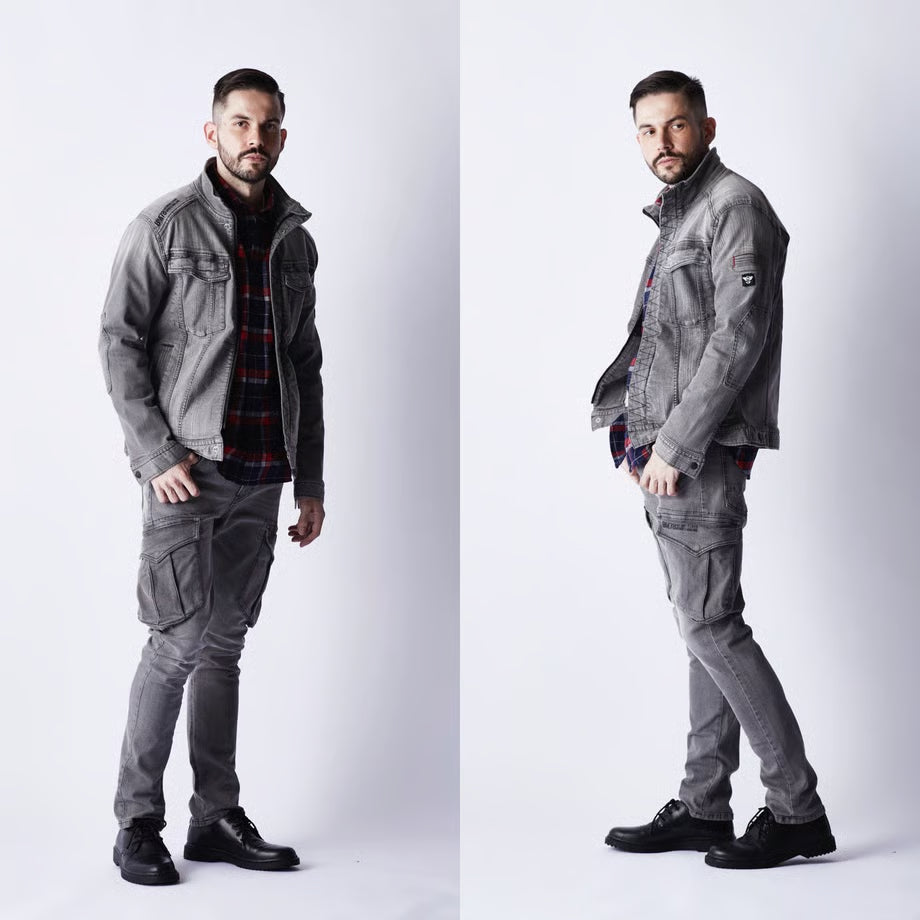 作業服 ストレッチデニム ジャケット レギュラーフィット/ BMC URBAN the 3rd JACKET REBEL BLACK & MIDNIGHT / U03W