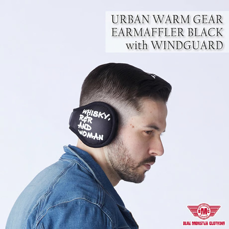 【完売】「完全防風」「発熱保温」BMC暖イヤーマフラー / URBAN WARM GEAR EARMAFFLER BLACK with WINDGUARD / WEW78G